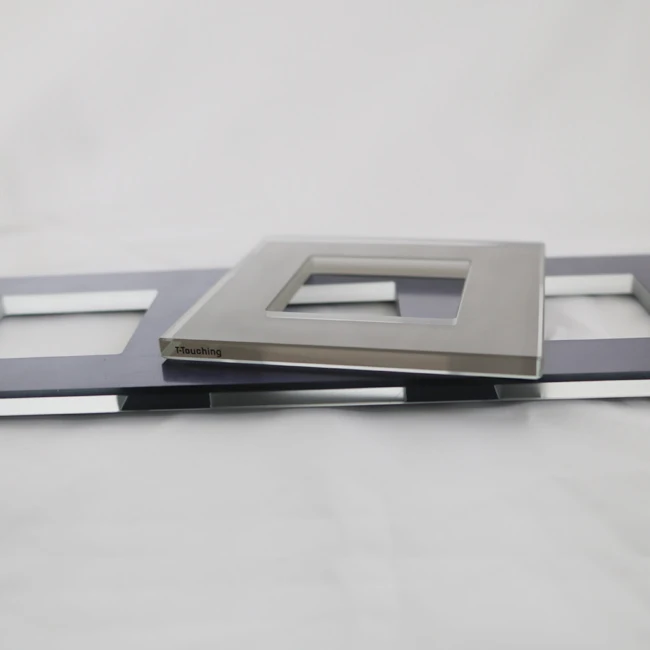 High quality polish edge CNC drilling hole low temperature paint 4 gang socket tempered glass for wall switch