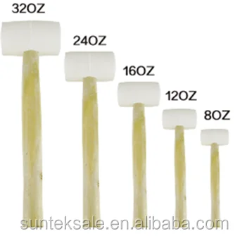 wood handle white rubber hammer american typ