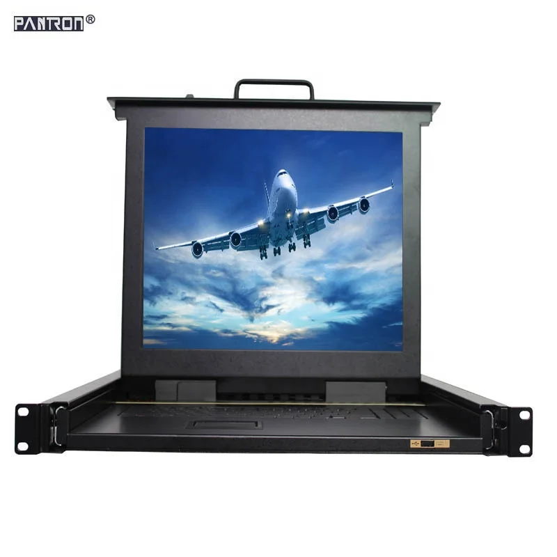 17 inch 1U rack mount keyboard control monitor kvm console VGA KVM extender  8 Port USB ps2  KVM switch