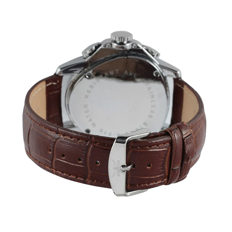 Jaragar Sport Racing Geometric Triangle mechanical Genuine Leather Strap Mens Watches Top Brand Luxury Automatic Wrist Watch