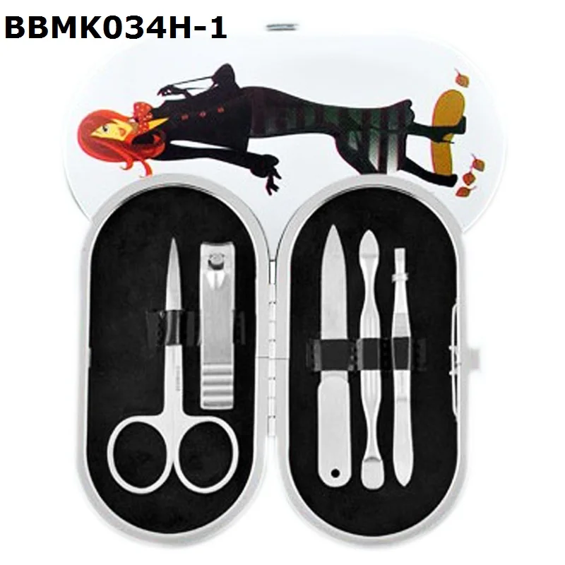 Cartoon case of metal kids baby mini 5pcs manicure pedicure festival gift set safety beauty nail care set