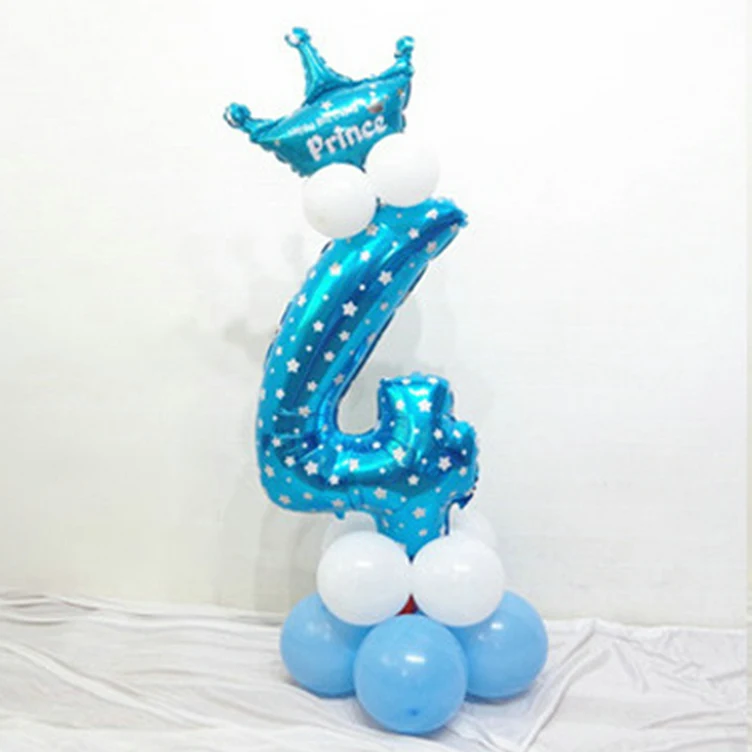 Фольгированный воздушный шар в форме цифры, украшение для дня рождения