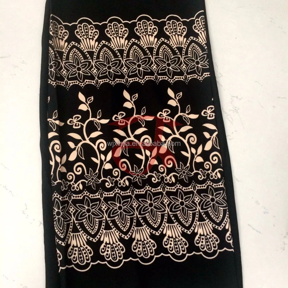 Printed Nida New Design abaya formal black printing fabric