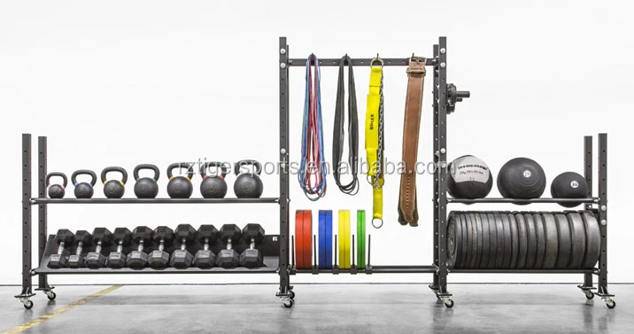Custom multi purpose gym dumbbell storage rack system