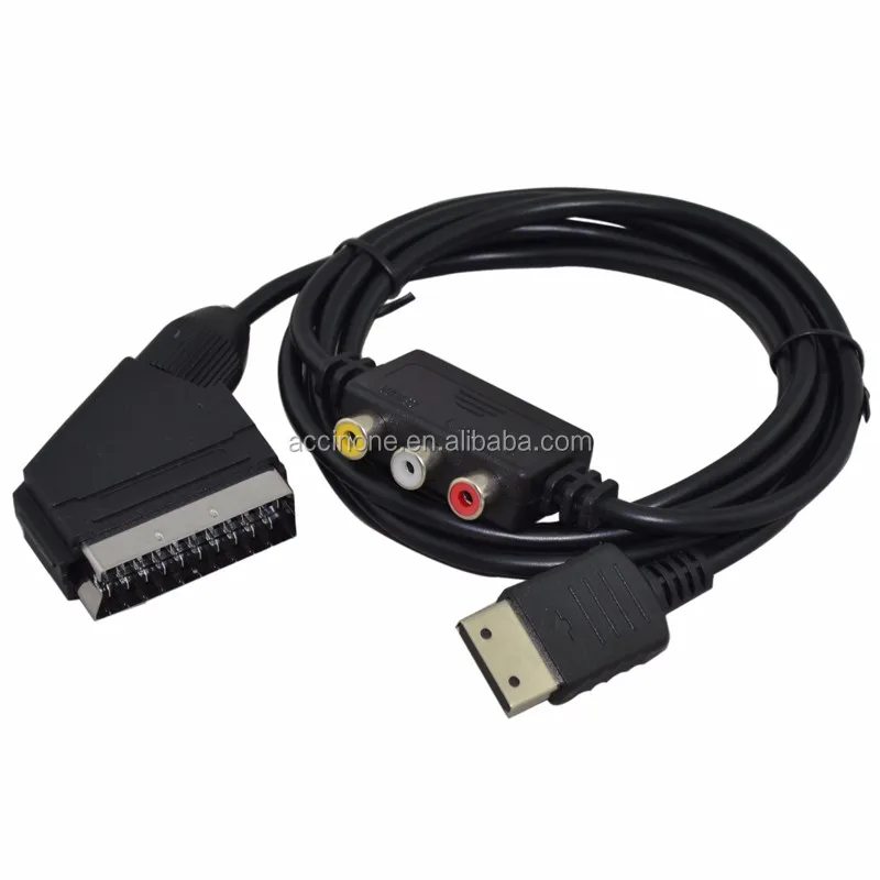 High Quality RGB Scart AV Cable cord Lead with AV Box Adapter for SEGA Dreamcast DC