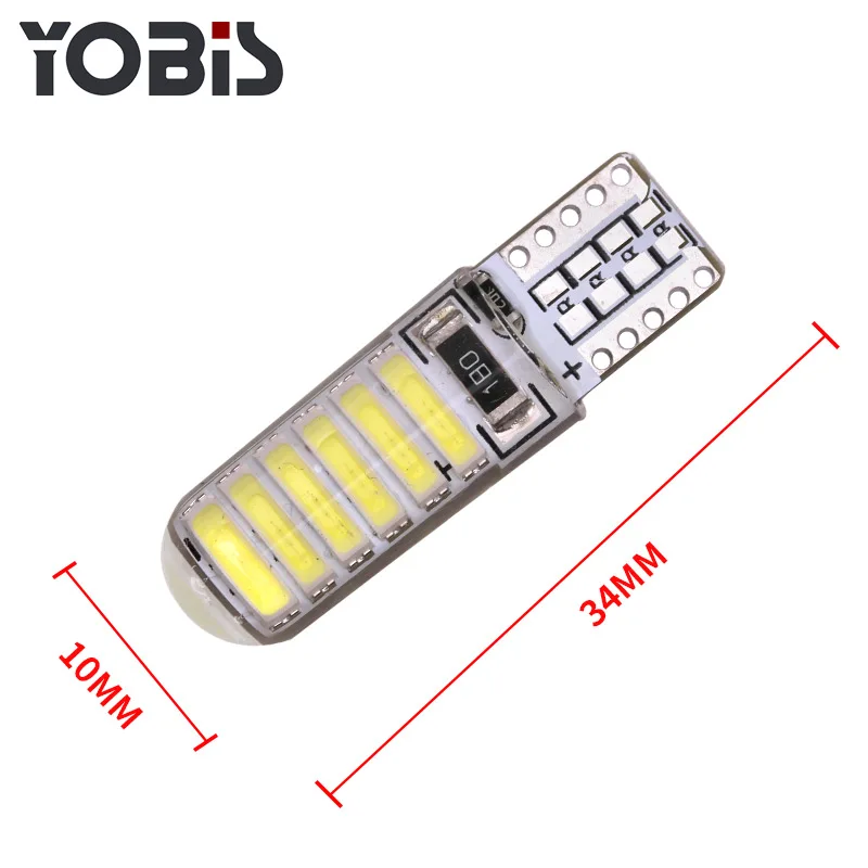 YOBIS hot Sale Car LED Bulb W5W T10 194 7020 12SMD Silicone Car LED T10 SMD Strobe light