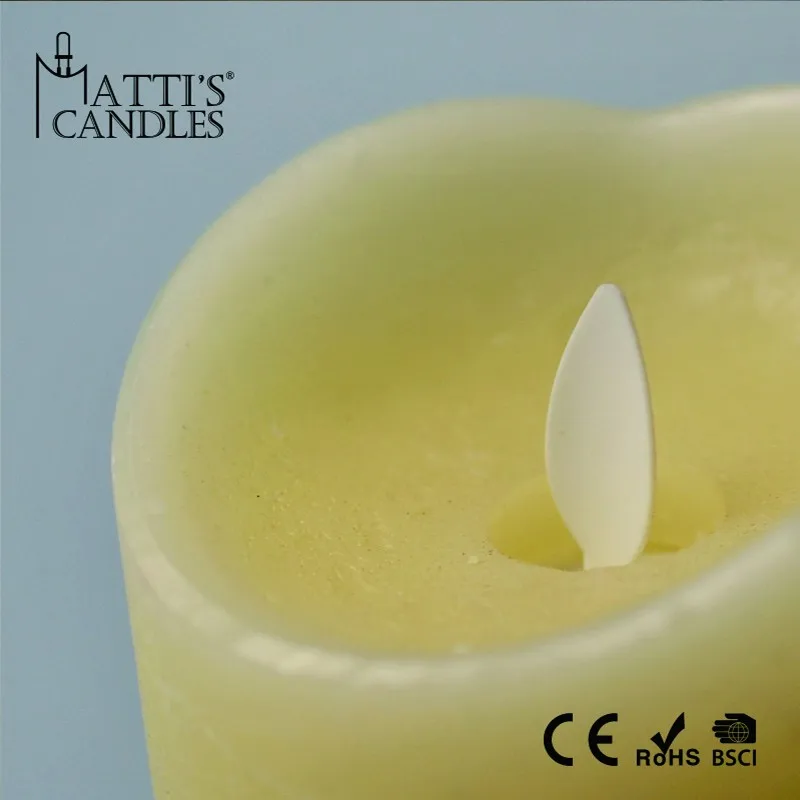 Оптовая продажа, беспламенная движущаяся фитильная Светодиодная свеча Matti для украшения дома