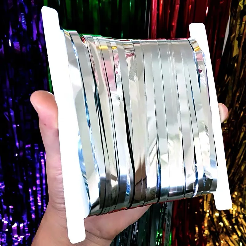 
GiveU Hot Sales Wedding Kid Birthday Party Props Decoration Tinsel Foil Fringe Curtain 