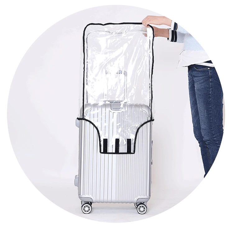 Wholesale Custom PVC Transparent Stretch Luggage Bag Cover Protection Luggage Cover Protector