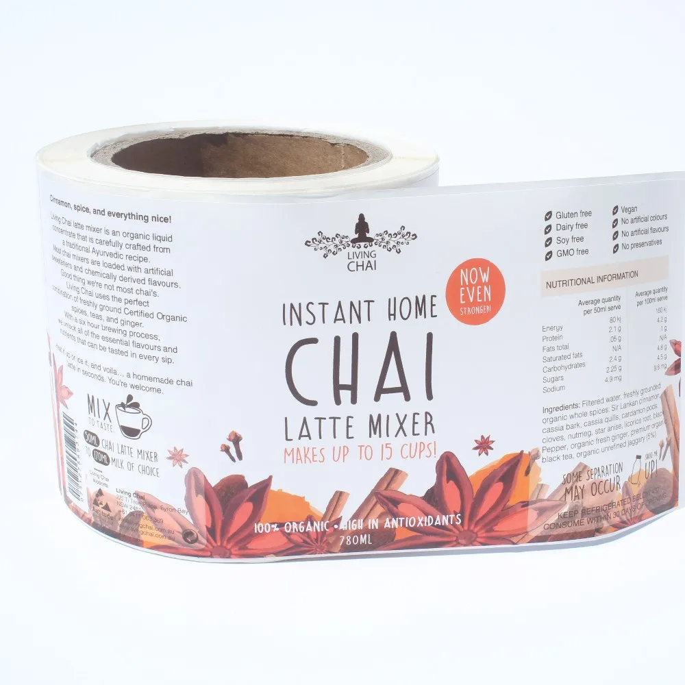 Custom Adhesive Waterproof Labels For Food Containers Glass Jars Labels