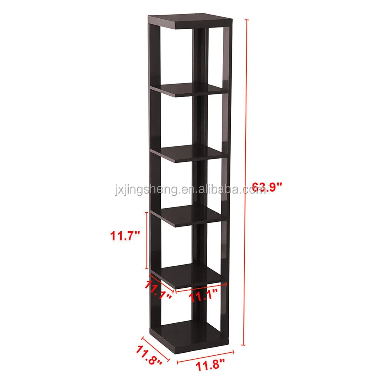 Living room corner shelf 5 tiers bookshelf bookcase flat packed