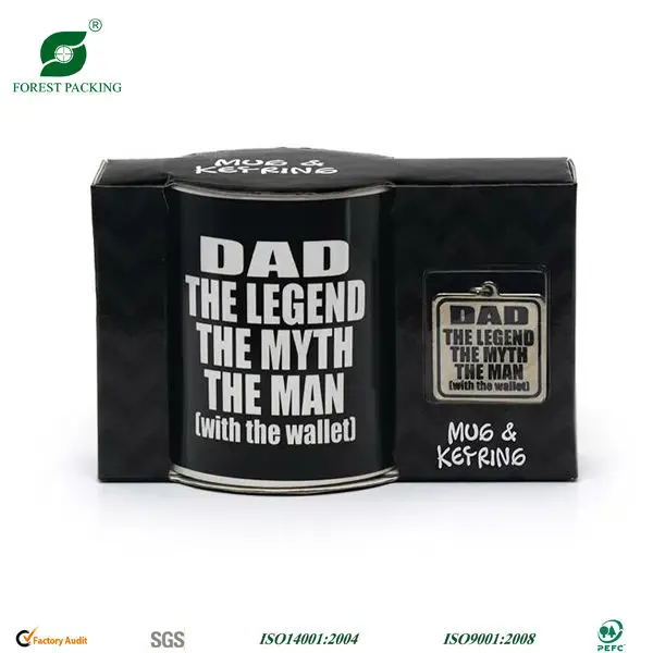 Черный кружка упаковочная коробка с логотип FP71522