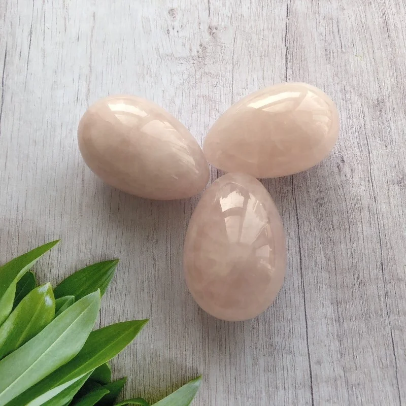 Top quality safe vaginal strength Rose quartz stone egg