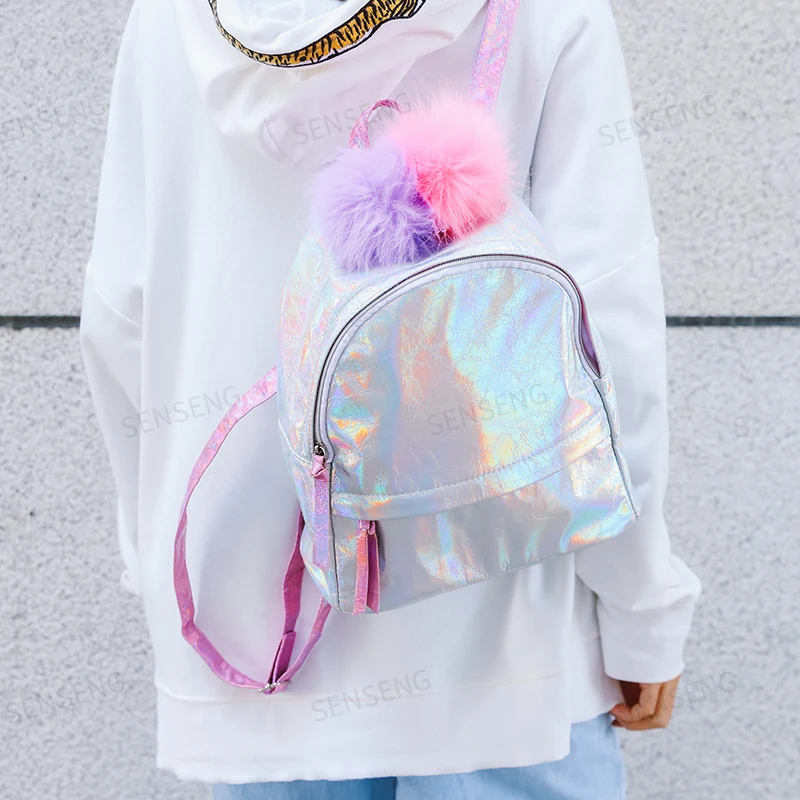 
2019 Design Leather Cute Unicorn Student Supplies Kids Fashion Travel School Glitter Backpack 