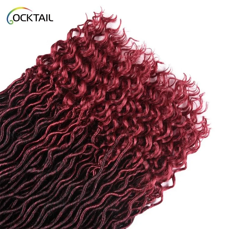 Curly Faux locs crochet hair extensions 26 inch goddess faux locs twist braid Ombre color