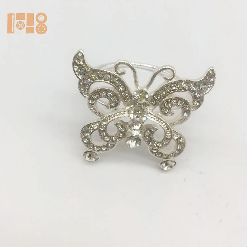 Кольца для салфеток в форме бабочки украшенные драгоценными камнями декоративное кольцо