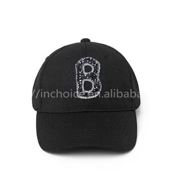 Custom Rhinestone Decorated 6 Panel Sports Hat Baseball Cap