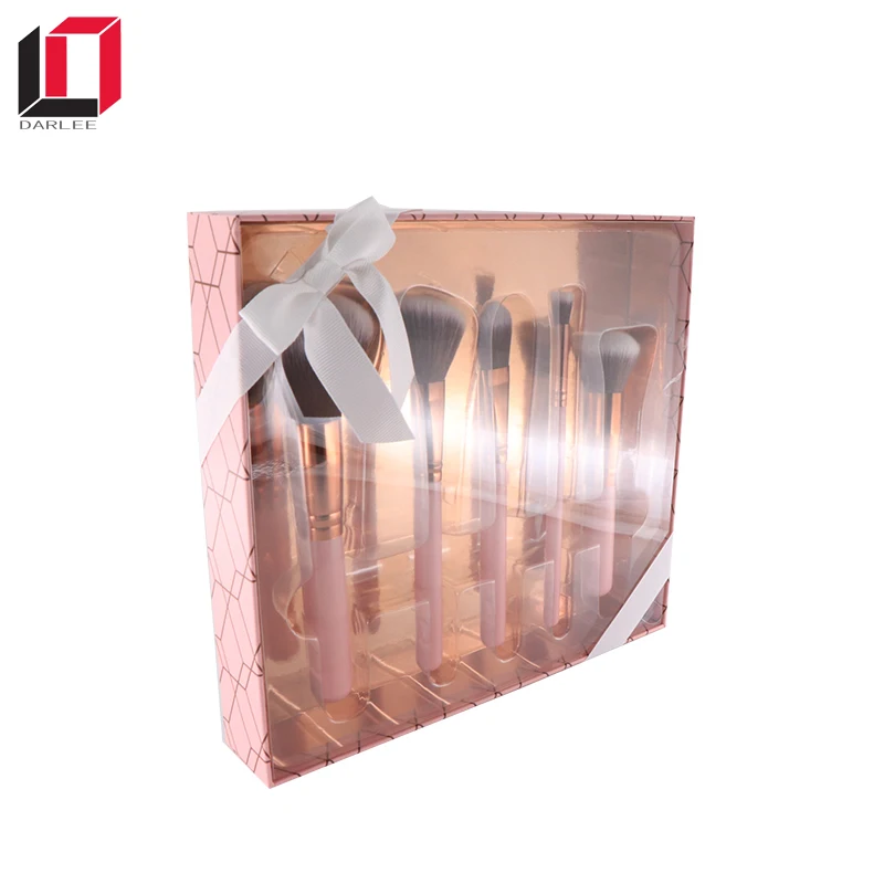 wholesale custom luxury design retail paper gift packaging box for makeup brush with window