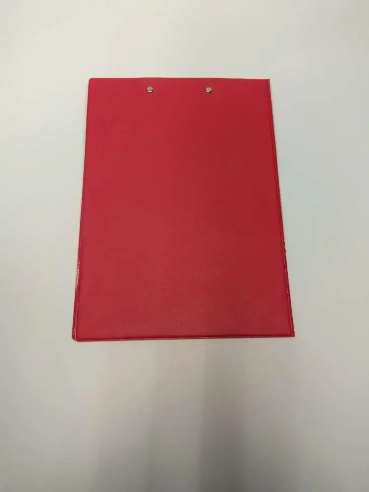 A4 pvc double side red pvc clipboard