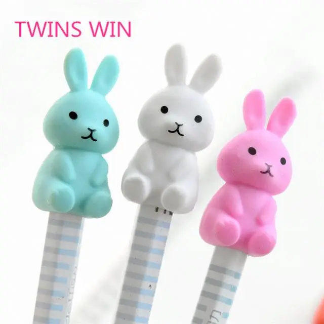 japanese 2019 new arrival stationery bulk wholesale novelty colorful animal rabbit shaped rubber erasers for children 412