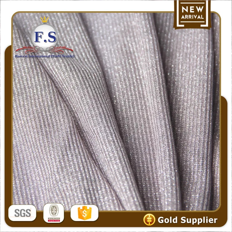 Трикотажная ткань в рубчик для женского свитера, 64/14, 5/21, 5 вискоза/люрекс/нейлон, хаки 2x2