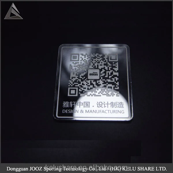 Engraving metal card bar code name plate