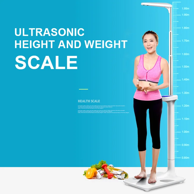 Sarmt Height Weighting scale And Weight Meter Scale Ultrasonic adult 200kg digital height weight scale