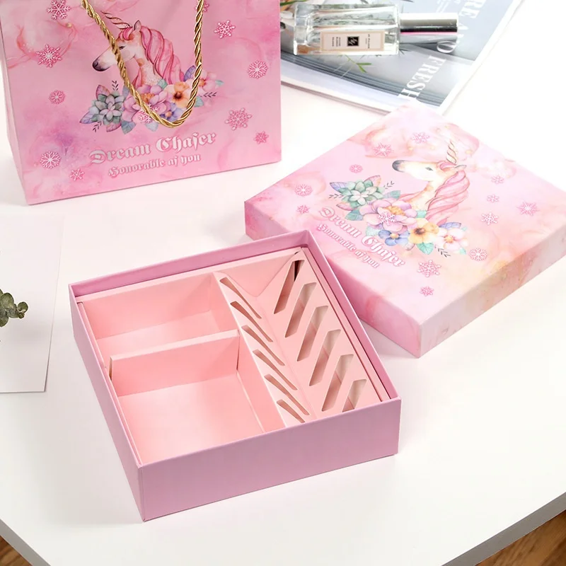 Customized Printing Unicorn Design Candy Box Biodegradable Creative Cardpaper Cookie Box Card Paper Food Candy
