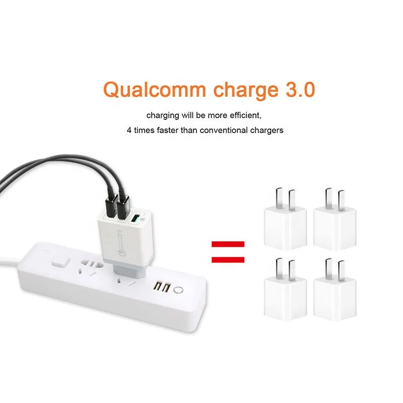 
SUNLINE 2021 new arrivals 30w 3-PORT USB Travel Wall Power Charger AC Adapter 5V 3A with US/UK/EU plug 