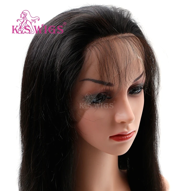 K.S WIGS 20 Inch Brazilian Hair Wig Transparent  Human Hair 10a Full Lace Wig