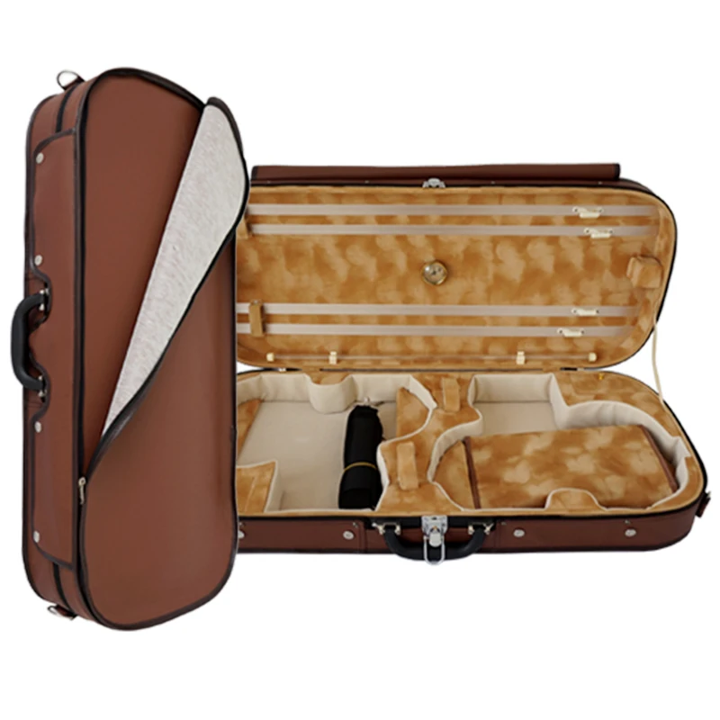 Профессиональный аксессуар для музыкальных инструментов кожаный внешний двойной чехол для скрипки