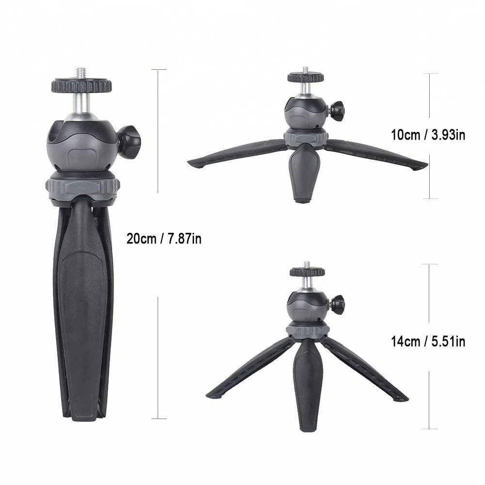 Outdoor Mini Tripod Tabletop Desktop Tripod Stand with Detachable 360 Degree Ball Head for  Smartphones Compact Cameras DSLR