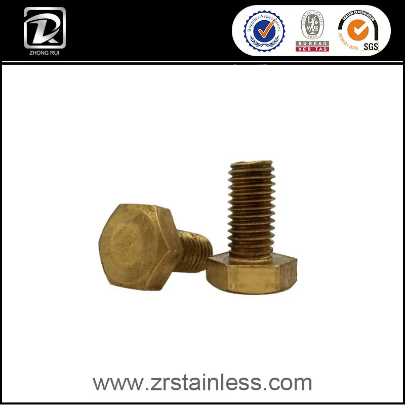 DIN 933 Латунь Полная Длина Резьбовой винт С Шестигранной Головкой