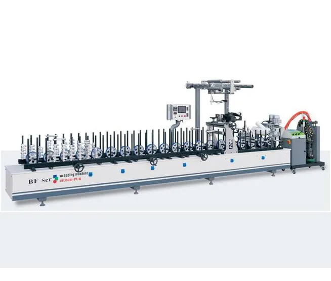 Woodworking Hotmelt Gluing Profile Wrapping Machine