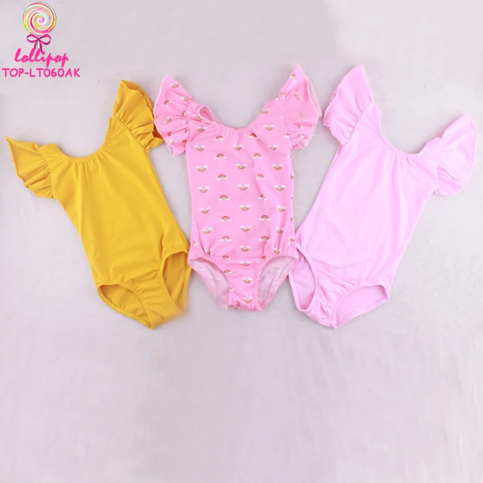 Flutter Sleeve Kids Dance Ballet Baby Clothes Baby Girls Toddler Solid Gymnastics Leotard