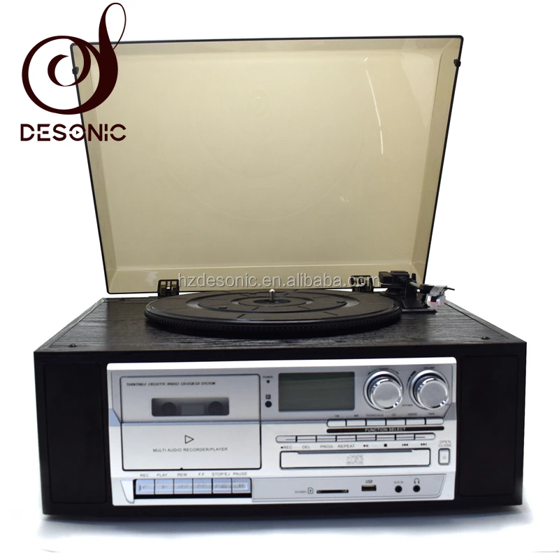New design big size wood box auto return turntable record player