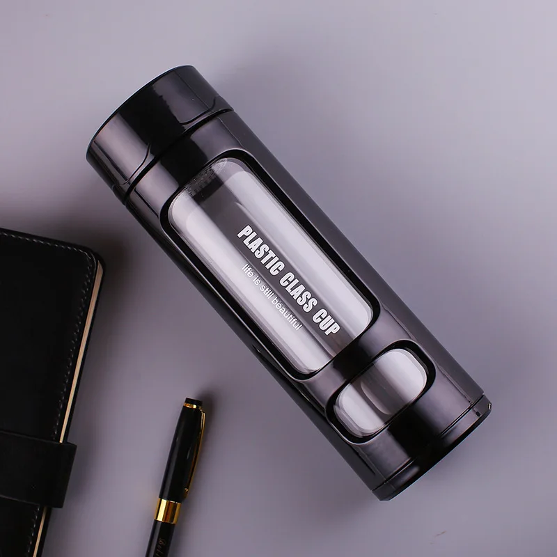 Custom Printing Water Bottles Shaker Sport Water Bottle Tea Infuser for Gym BPA Free Glass with Stainless Steel Minimalist