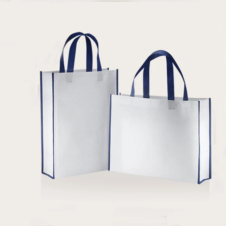 Hemp Mix Offset/Silk Printing 120gsm Stand Up White Tote PP Non Woven Fabric Shopping Bags For Wholesales