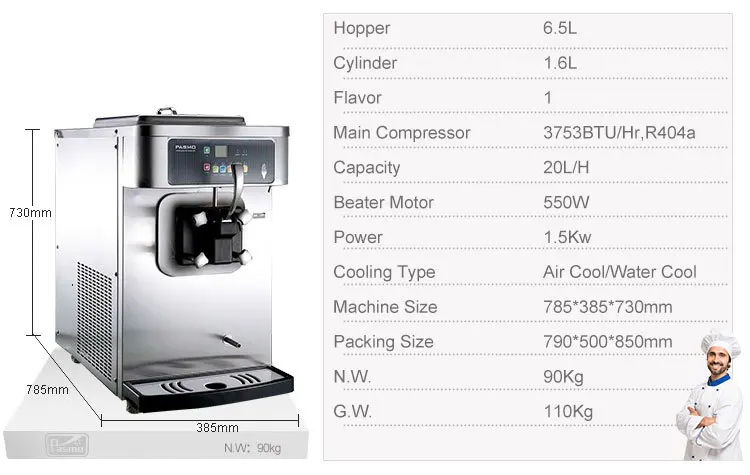 Pasmo S111F table top cheap mini hand crank ice cream maker