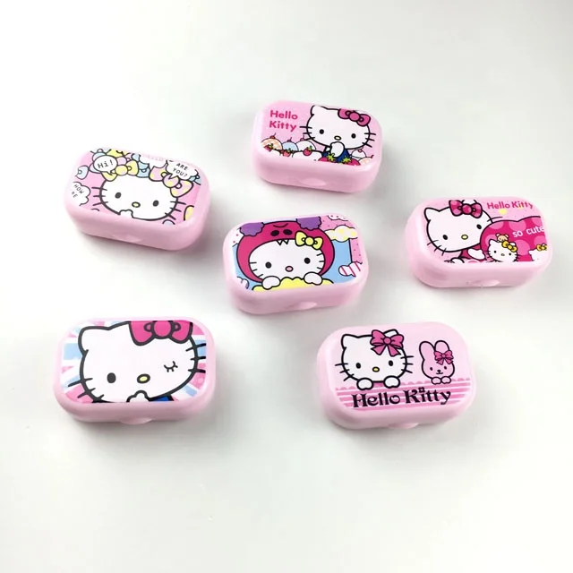 Небольшой мини и рисунком котенка из мультфильма «Хелло Китти» для девочек контактные линзы коробка чехол