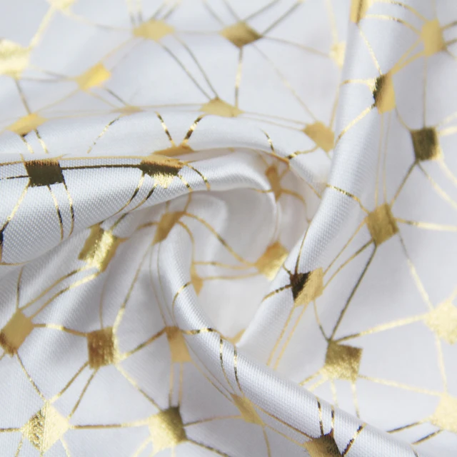 100% Polyester Stretch Shiny Color Gold foil/Silver foil printing fabric for Upholstery Fabric/Cloth