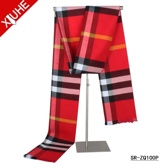 Custom Fashion Unisex Winter Scarves High Quality Stripe Viscose Scarf Shawl for Men Scarf Men
