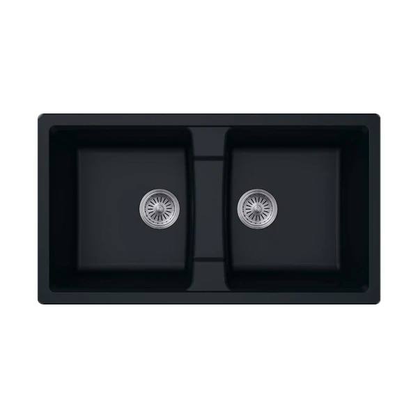 
high quality small double black quartz kitchen sink 