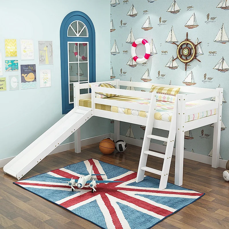 pine hidden cabin bed tents with slide and ladder