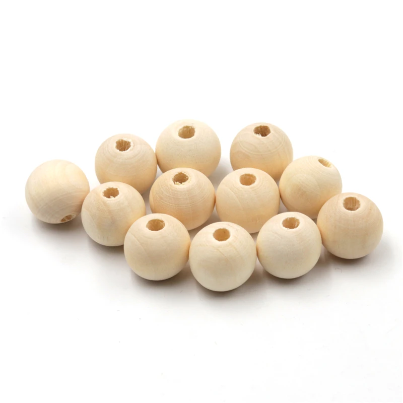 
Safe And Natural Baby Teether Beads 12mm 18mm 20mm Round Wood Beads 