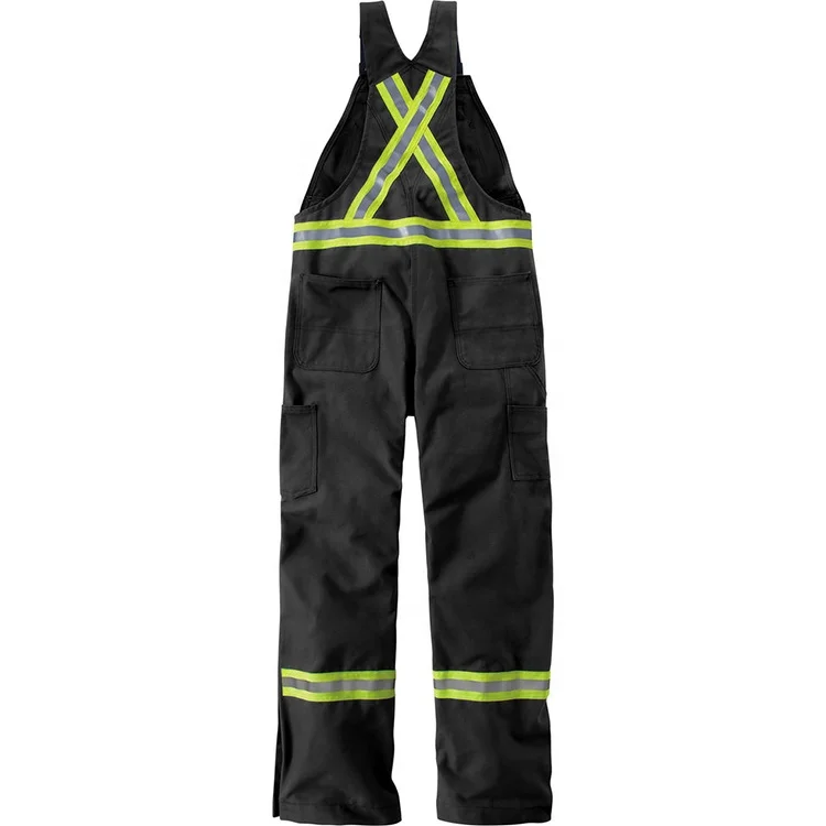 Factory Directly Sale Firefighter Overall Bib Overall Buckles Flame-Resistant Striped  Duck  Bib Overall