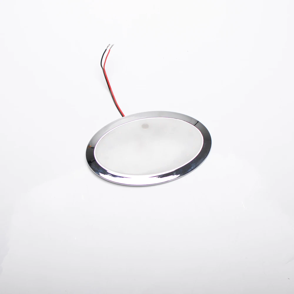 New Chrome 12V Ultra-Thin Dome UV Resistance LED Light Interior Lamp Caravan Motorhome RV Light