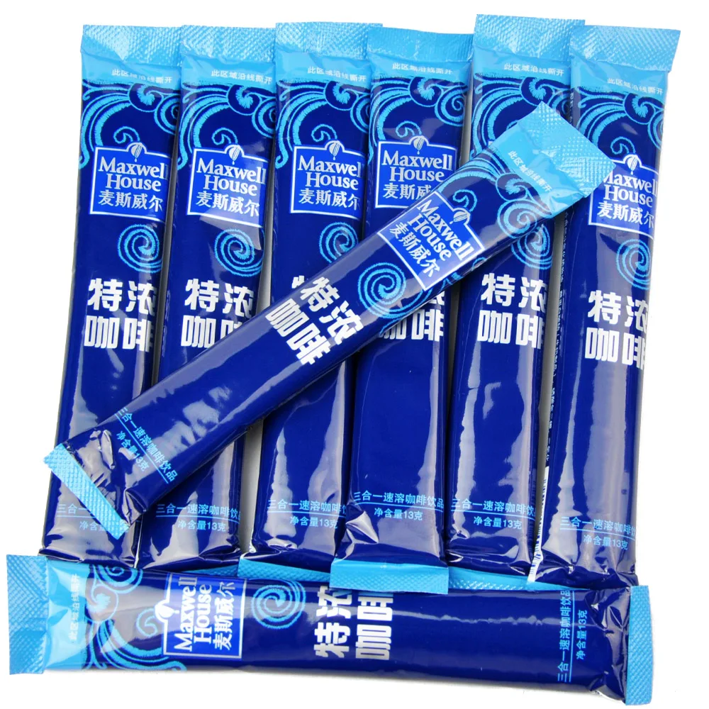 Laminated plastic instant coffee stick bag/coffee sachet packaging bag