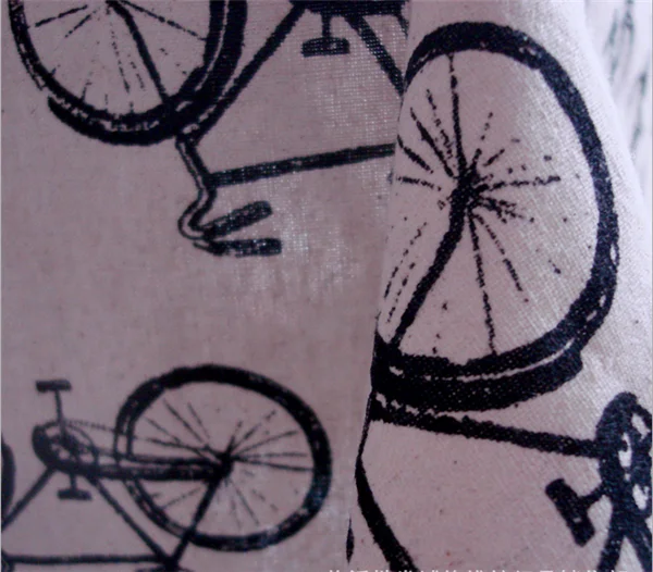 
wholesale bicycle printed cotton linen fabric IDY handmade fabric for pillow/curtain/sofa sets/tablecloth 