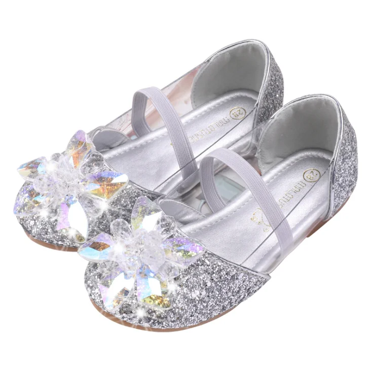 
YY10218S Hot selling glitter crystal decoration shoes kids girls sequins dance shoes 